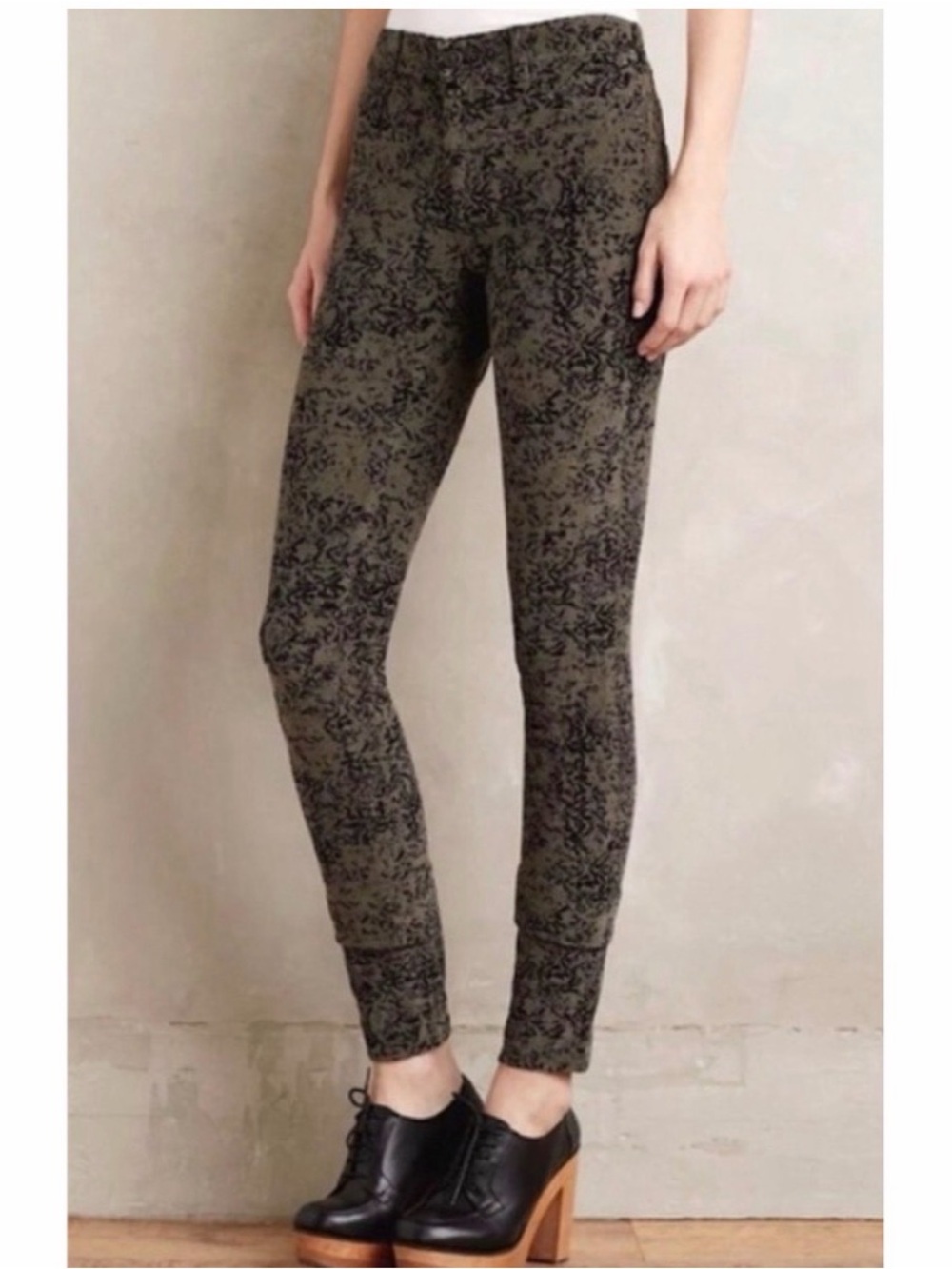 Pilcro Olive & Black corduroy skinny jeans
